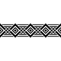 Geometric Deco Border, Black and White Pattern, Zigzag vector