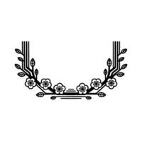 Elegant Floral Frame, Japanese , Minimalist vector