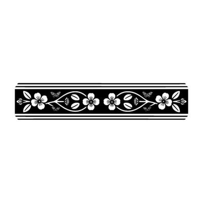 Elegant Floral Border, Japanese Inspired, Motif