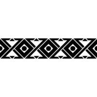 Geometric Tribal Border, Black and White Pattern, Textile vector