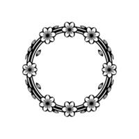 Delicate Sakura Blossom Frame, Minimalist vector