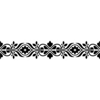 Elegant Black Floral Border, Vintage Element, alternate version 32 vector