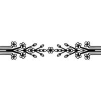 Elegant Floral Border, Art Deco Style, Symmetrical vector