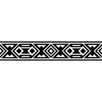 Geometric Tribal Border, Black and White Pattern, Monochrome vector