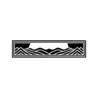 Geometric Horizon Serene Mountainscape Emblem vector