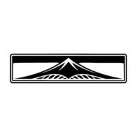 Minimalist Mountain Silhouette, Gradient Horizon vector