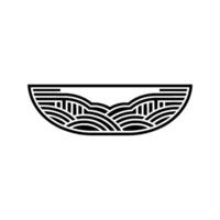 Minimalist Wave Landscape Emblem, Modern vector
