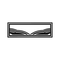 Minimalist Horizon, Serene Landscape Emblem vector