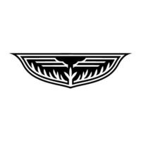 Geometric Leaf Shield Emblem, Vintage Style vector