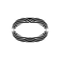 Abstract Oceanic Frame, Tribal Wave Motif, Minimalist vector