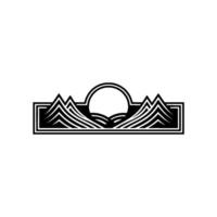 Geometric Horizon Mountain Silhouette Lunar Glow vector