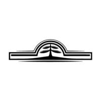 Minimalist Tree Silhouette, Rising Horizon Emblem vector