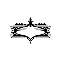 Mountain Silhouette Emblem, Rustic Wilderness vector