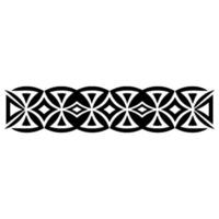 Geometric Tribal Border, Stylized Black Pattern, Symmetry vector