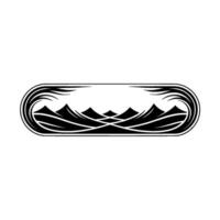 Abstract Mountain Wave Emblem, Minimalist vector
