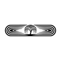 Stylized Willow Tree Emblem, Minimalist vector