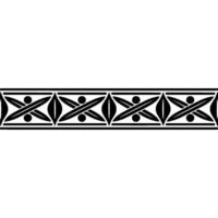 Geometric Border, Art Deco Motif, Black White, Elegant vector