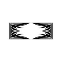 Geometric Tribal Frame, Black White, Modern vector