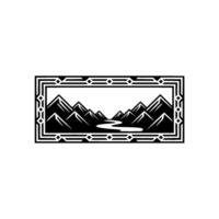 Geometric Mountainscape Vintage Wilderness Emblem vector