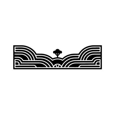Minimalist Landscape Emblem, Serene Horizon, Geometric