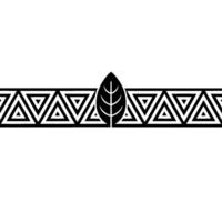 Geometric Leaf Border, Art Deco Style - Pattern vector