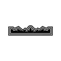 Stylized Mountain Range Emblem, Minimalist Landscape, Mountains vector