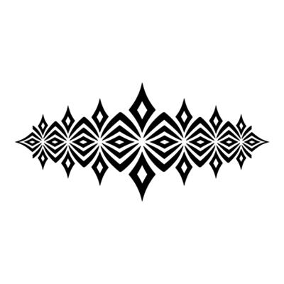Geometric Tribal Pattern, Black White, Abstract