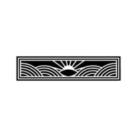 Geometric Wave Sunrise Emblem, Minimalist vector