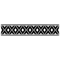 Geometric Tribal Border, Black and White Pattern - Textile vector