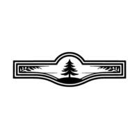 Rustic Mountain Emblem, Vintage Silhouette vector
