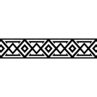 Geometric Border, Black and White Deco Pattern, Linear vector