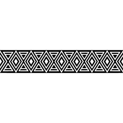 Geometric Border, Black and White, Art Deco Pattern, Diamond