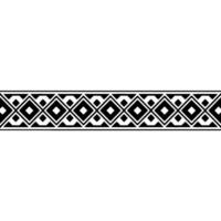Geometric Tribal Border, Black and White Pattern, Monochromatic vector