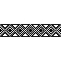 Geometric Deco Border, Black White Pattern, Abstract vector