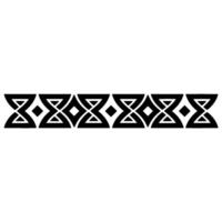 Geometric Tribal Border, Repeating Pattern, Black White, Abstract vector