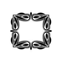 Intricate Black Frame, Stylized Floral Ornamentation vector