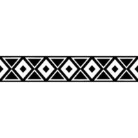 Geometric Tribal Border, Black White Pattern, Monochrome vector
