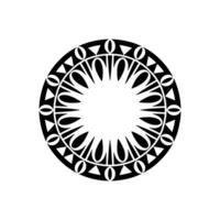 Geometric Mandala, Minimalist Black White, Circular vector