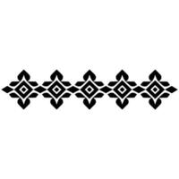 Geometric Tribal Border, Stylized Black Pattern, Outline vector
