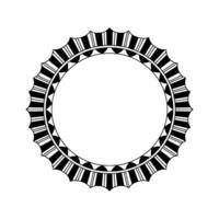 Geometric Tribal Circle Frame, Black White, Pattern vector