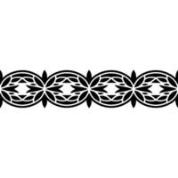 Geometric Border, Stylized Ornament, Black White Pattern vector