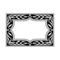Geometric Tribal Frame, Black and White, Minimalist, Pattern vector