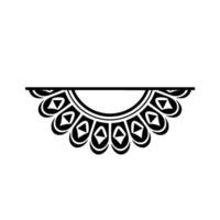 Geometric Halo Stylized Crescent Ornament vector