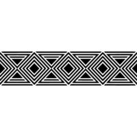 Geometric Deco Border, Minimalist Pattern, Black White, Composition vector