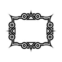 Tribal Frame, Geometric Ornamentation, Dark Silhouette vector