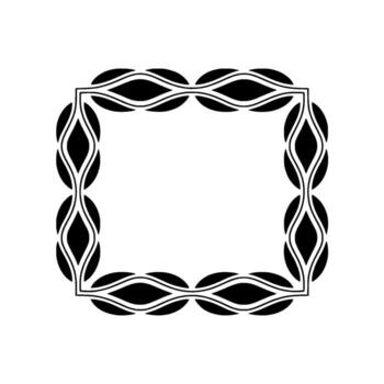 geométrico negro marco, intrincado ola patrón, minimalista vector