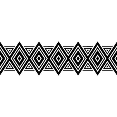 Geometric Border, Black White Diamond Pattern, Minimalist