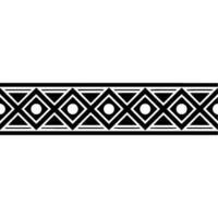 Geometric Deco Border Minimalist Black White Pattern, Symmetrical vector