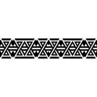 Geometric Tribal Border, Black White Pattern - Triangles vector