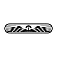 Serene Landscape Emblem, Minimalist Horizon vector